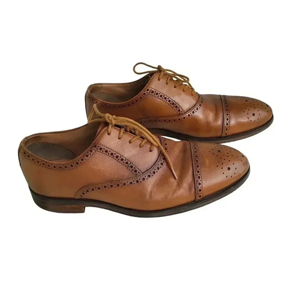 Clarks Craftmaster Oliver Limit Tan Leather Oxfords Men's Shoes Size